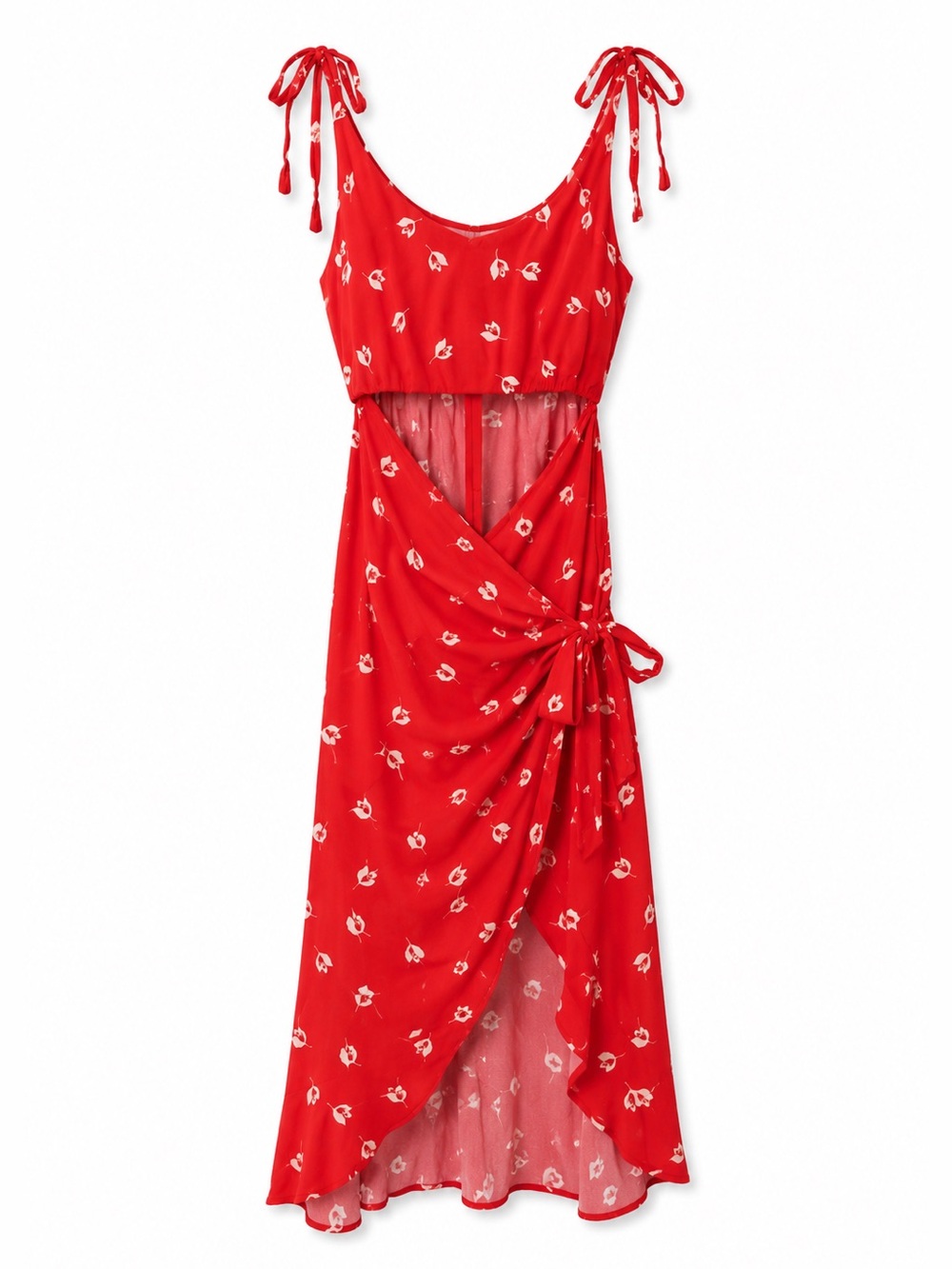 Reformation Red Belinda Floral Jeanne Sheath Cocktail Dress - Size 0